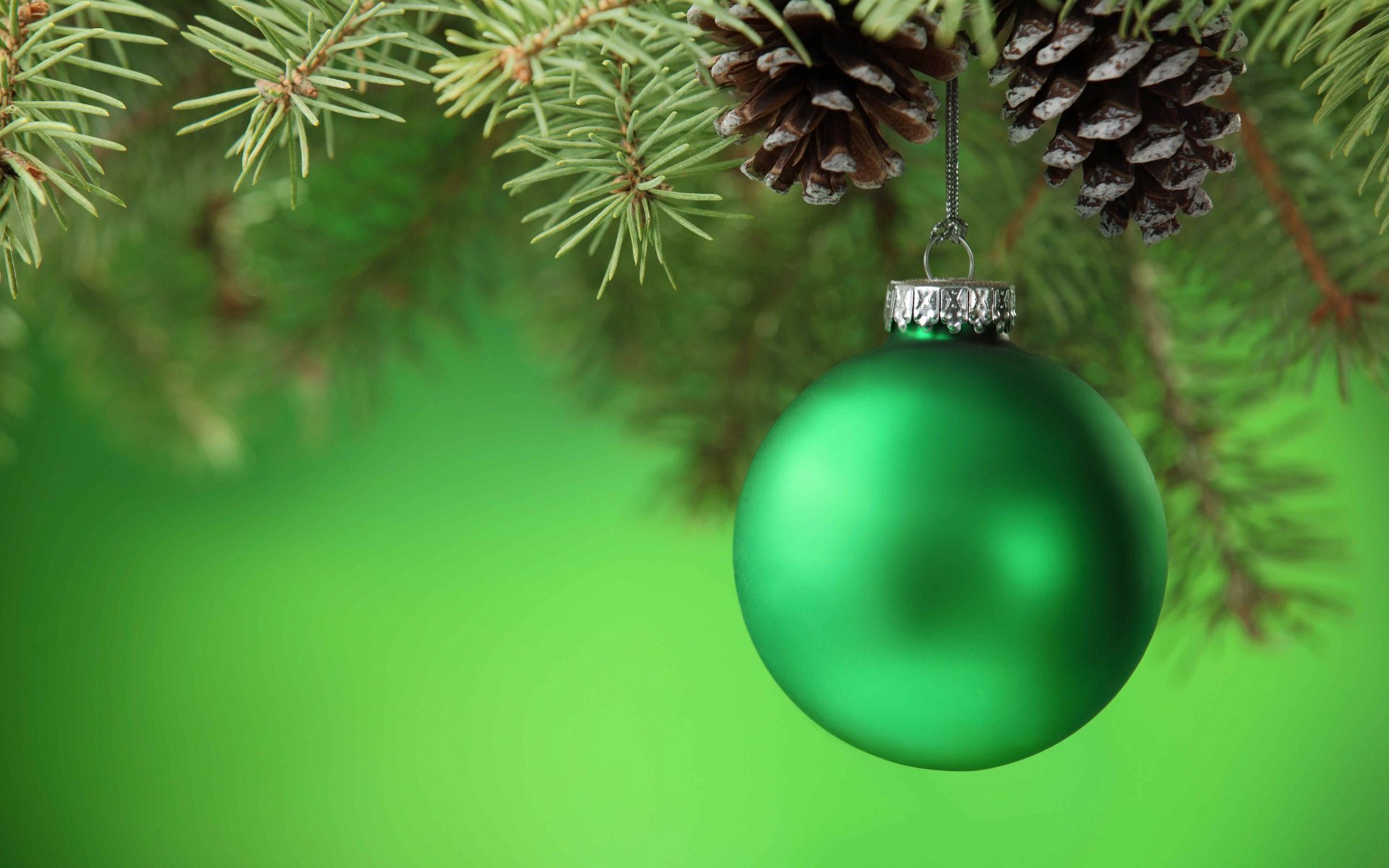 green christmas ornaments wallpaper background
