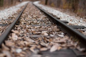 leaves on railroad wallpaper background